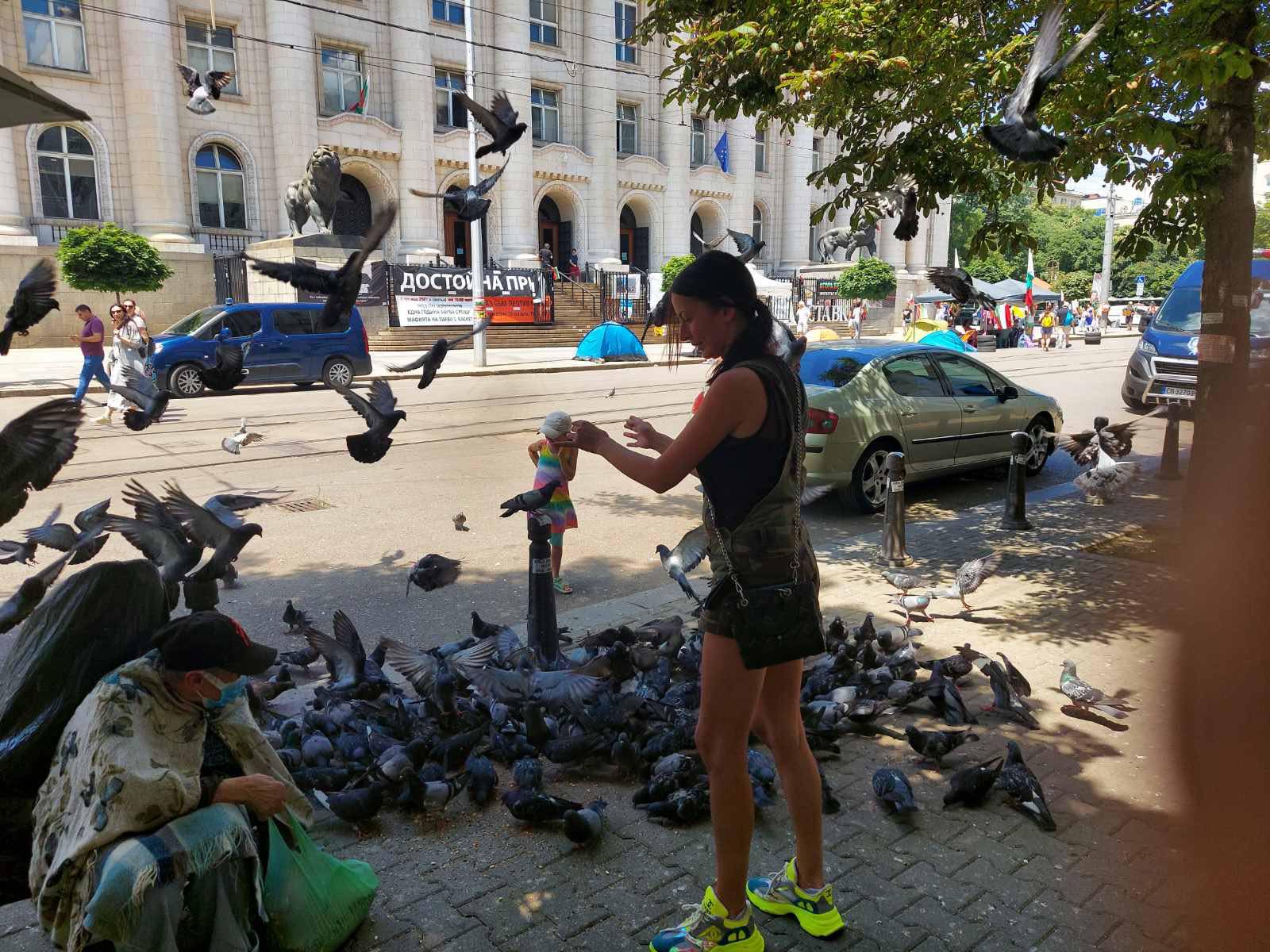 Димитрия Митренова от Пловдив занесе храна за гълъбите на кака Величка